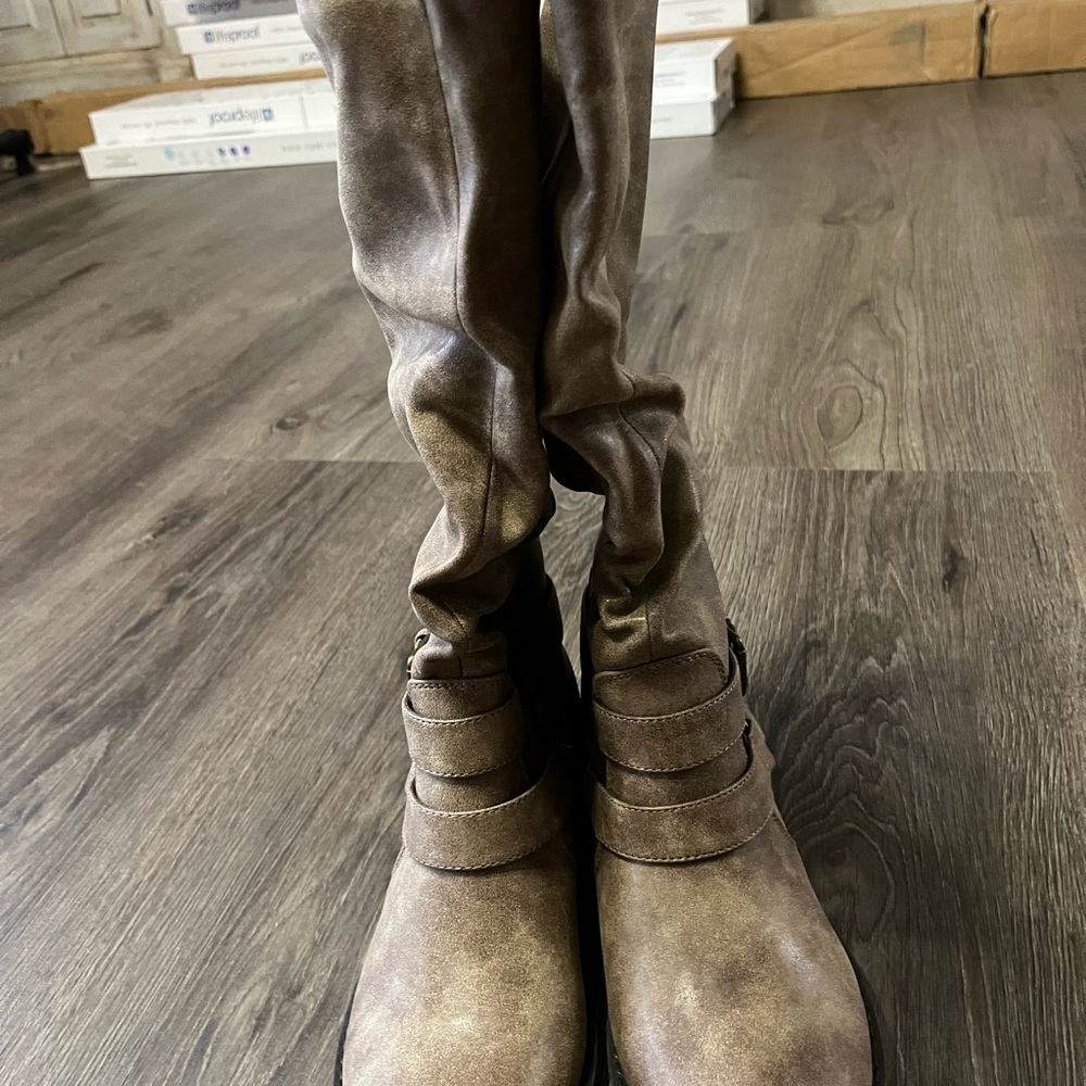Tall brown boots